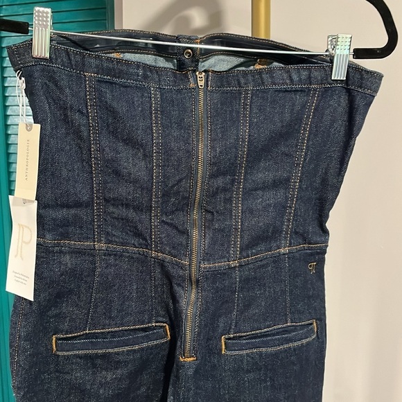 Anthropologie NWT Strapless Denim Corset Jumpsuit - 8 (runs small) - Picture 8 of 15